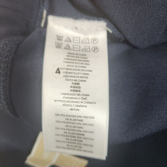 Michael Kors Womens Leggings Pants L Navy Blue Stretch Crop Ankle Tapered NEW - Picture 7 of 9